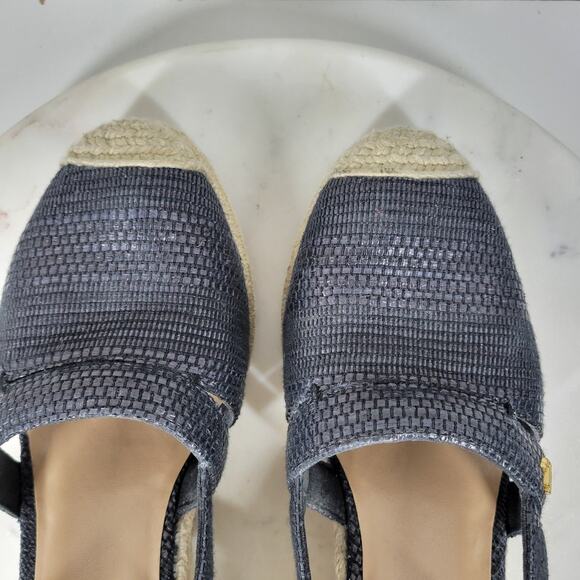Lauren Ralph Lauren Penelopie Wedge Sandals Womens 8 Blue Espadrille - Picture 5 of 14